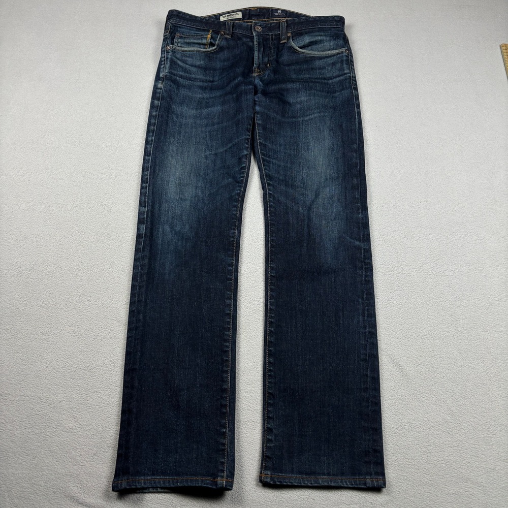 AG Adriano Goldschmied The Matchbox Mens Slim Straight Dark Wash Jeans 32x34